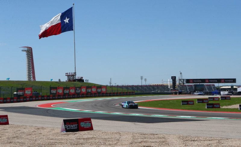 Mar 24, 2023; Austin, Texas, USA;  Cody Ware goes through corner 10 during practice for the NASCAR Cup Series EchoPark Automotive Grand Prix at the Circuit of the Americas. Credit: Michael C. Johnson