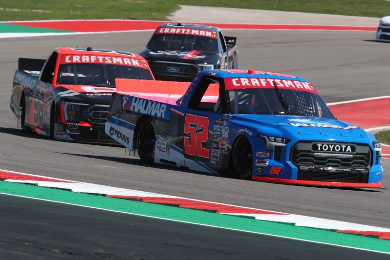 Mar 24, 2023; Austin, Texas, USA;  NASCAR Craftsman Truck Series driver Stewart Friesen practices for the XPEL 225 at the Circuit of the Americas. Credit: Michael C. Johnson