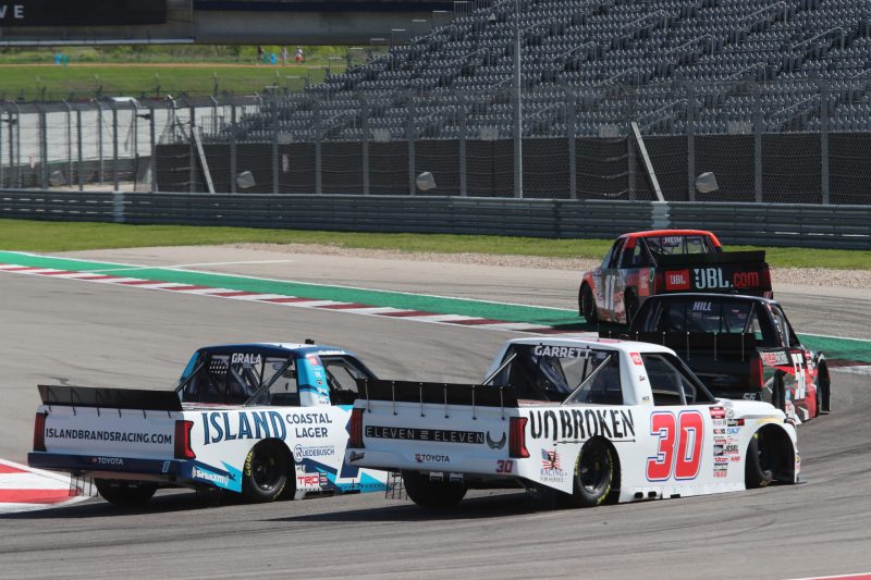 Mar 24, 2023; Austin, Texas, USA;  NASCAR Craftsman Truck Series driver Colin Garrett practices for the XPEL 225 at the Circuit of the Americas. Credit: Michael C. Johnson