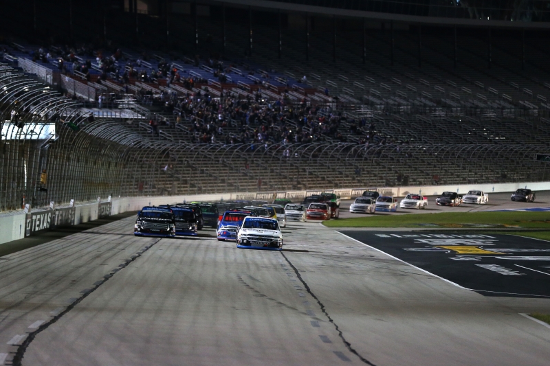 during the NASCAR Camping World Truck Series JAG Metals 350 at Texas Motor Speedway on November 2, 2018 in Fort Worth, Texas.