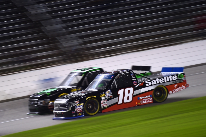 during the NASCAR Camping World Truck Series JAG Metals 350 at Texas Motor Speedway on November 2, 2018 in Fort Worth, Texas.