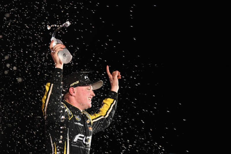 during the NASCAR Camping World Truck Series JAG Metals 350 at Texas Motor Speedway on November 2, 2018 in Fort Worth, Texas.