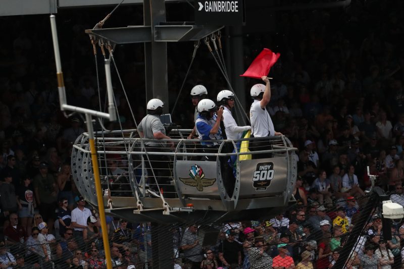 May 28, 2023; Speedway, IN, USA;  107th Indianapolis 500 by Gainbridge is red flagged at the Indianapolis Motor Speedway; Credit: Michael C. Johnson
