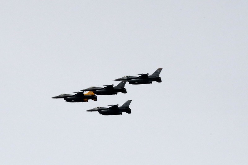 May 28, 2023; Speedway, IN, USA;  US Air Force F-16 Vipers, 49th Fighter Wing fly over before the 107th Indianapolis 500 by Gainbridge at the Indianapolis Motor Speedway; Credit: Michael C. Johnson