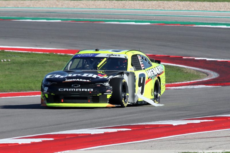 Mar 25, 2023; Austin, Texas, USA;  NASCAR Xfinity Series driver Brandon Jones (9) during the Pit Boss 250 presented by USA Today at the Circuit of the Americas. Credit: Michael C. Johnson