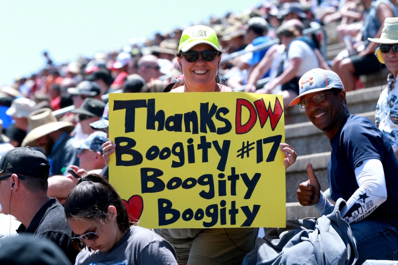 SONOMA, CALIFORNIA - JUNE 23: A fan shows her support for Darrell Waltrip during the Monster Energy NASCAR Cup Series Toyota/Save Mart 350 at Sonoma Raceway on June 23, 2019 in Sonoma, California. (Photo by Sean Gardner/Getty Images)