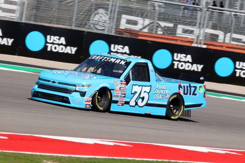 Mar 24, 2023; Austin, Texas, USA;  NASCAR Craftsman Truck Series driver Parker Kligerman practices for the XPEL 225 at the Circuit of the Americas. Credit: Michael C. Johnson