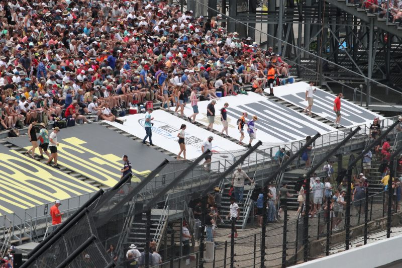 May 28, 2023; Speedway, IN, USA;  A general overview of the fans in the south short chute during the 107th Indianapolis 500 by Gainbridge at the Indianapolis Motor Speedway; Credit: Michael C. Johnson